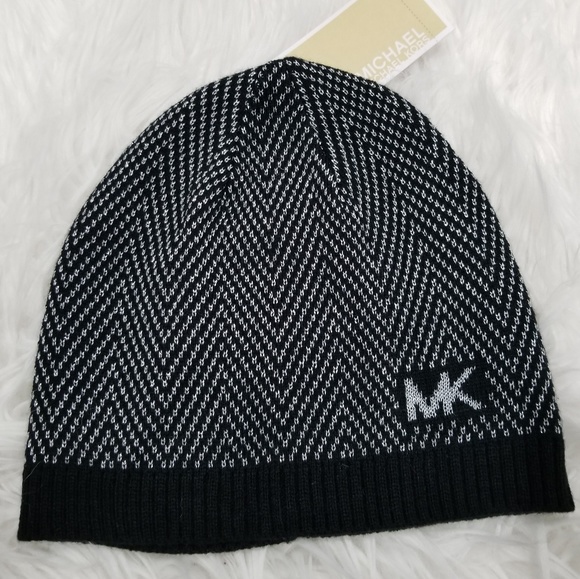 Michael Kors Accessories - Michael Kors Black Silver Metallic Beanie